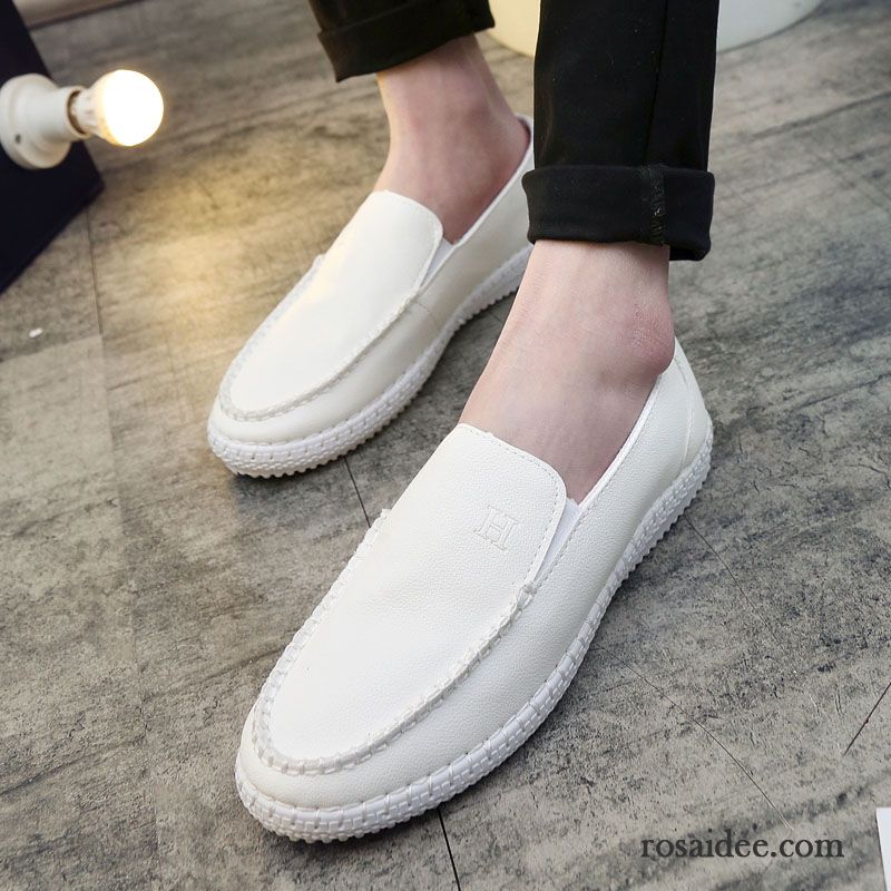 Halbschuhe Herren Schwarz Slip-on Weiß Feder Trend Jugend Faul Herren Lederschue Neue Sommer Schuhe Atmungsaktiv Günstig