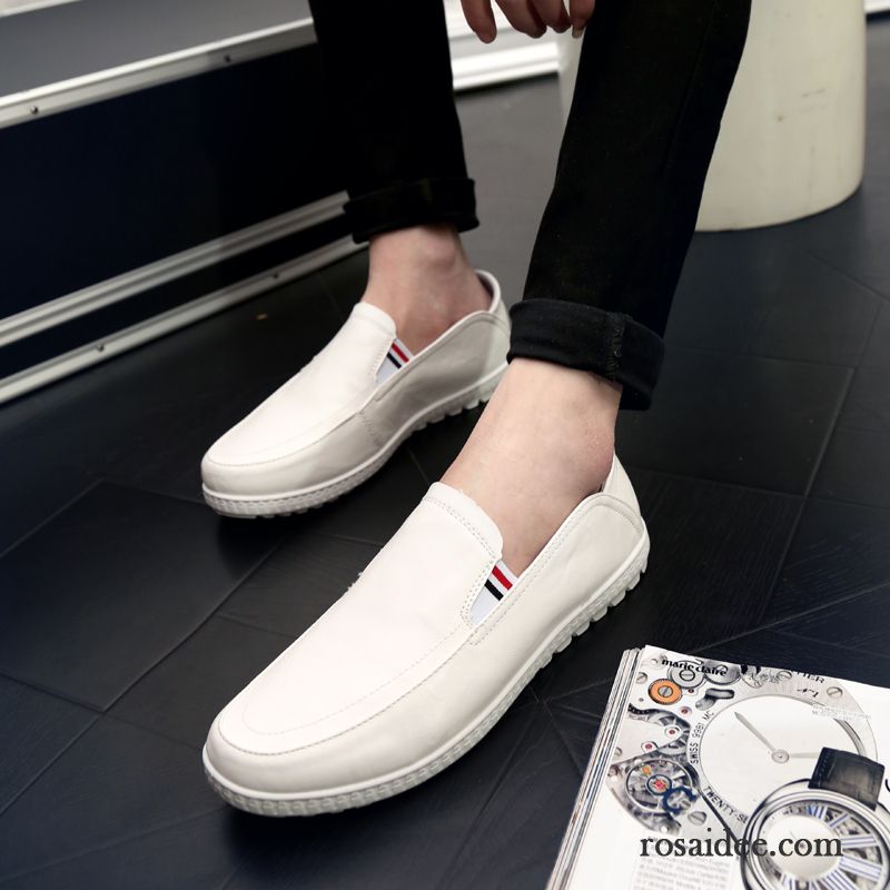 Halbschuhe Herren Schwarz Slip-on Weiß Feder Trend Jugend Faul Herren Lederschue Neue Sommer Schuhe Atmungsaktiv Günstig