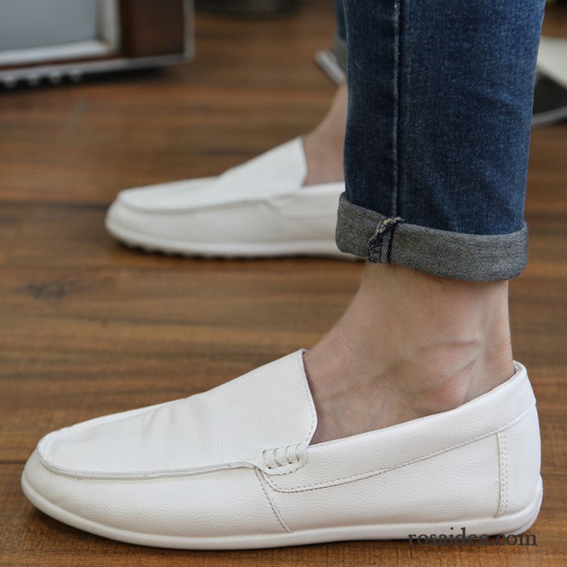 Halbschuhe Herren Schwarz Slip-on Weiß Feder Trend Jugend Faul Herren Lederschue Neue Sommer Schuhe Atmungsaktiv Günstig