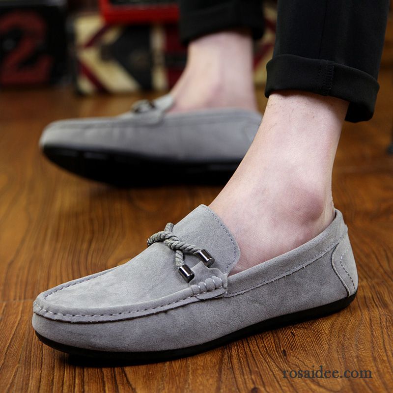 Halbschuhe Herren Slip-on Feder Casual Allgleiches Trend Faul Grau