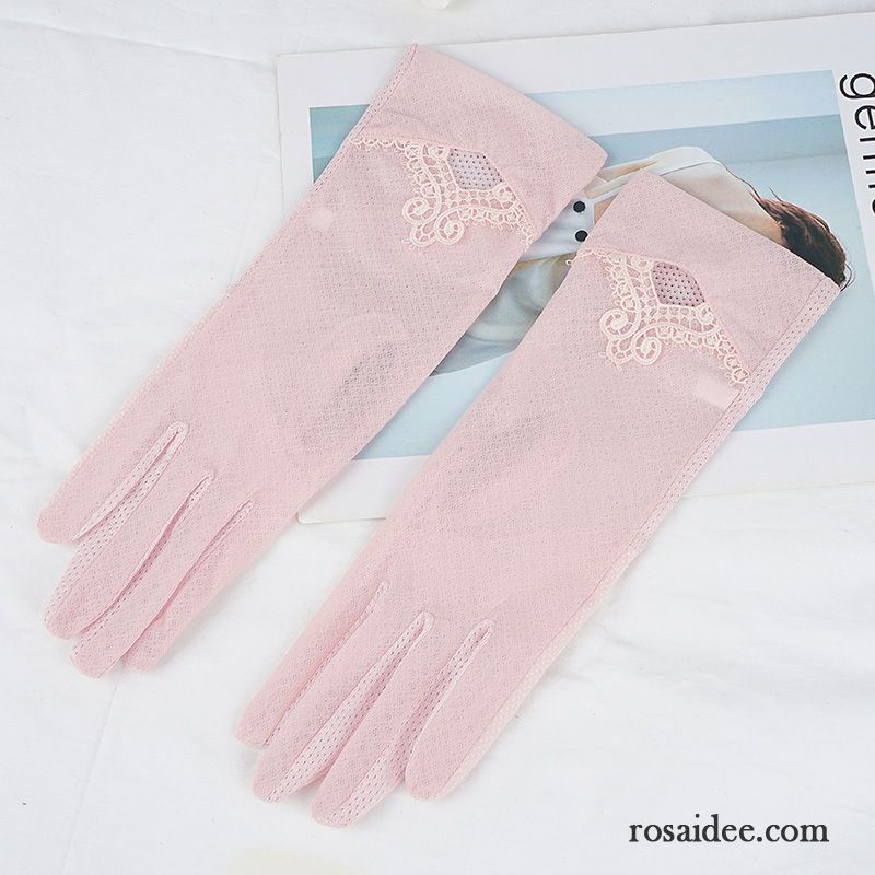 Handschuhe Damen Im Langen Abschnitt Spitze Fahrrad Fahren Sommer Frühling Dünne Purpur Lila Rosa