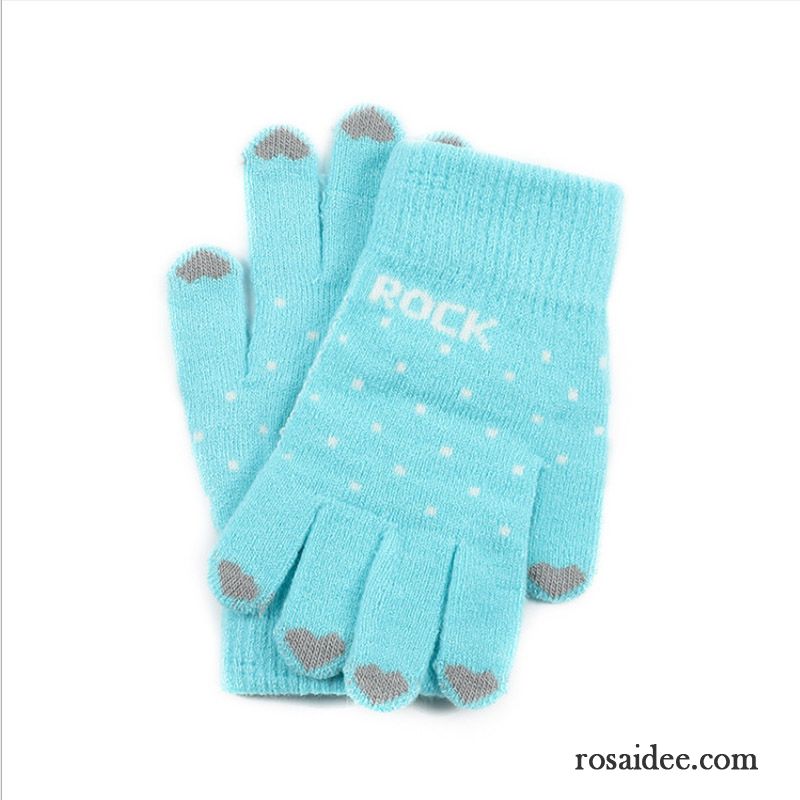 Handschuhe Damen Niedlich Outdoor Wolle Mode Winter Stricken Gelb