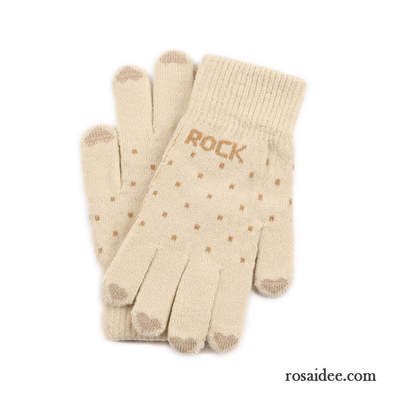 Handschuhe Damen Niedlich Outdoor Wolle Mode Winter Stricken Gelb