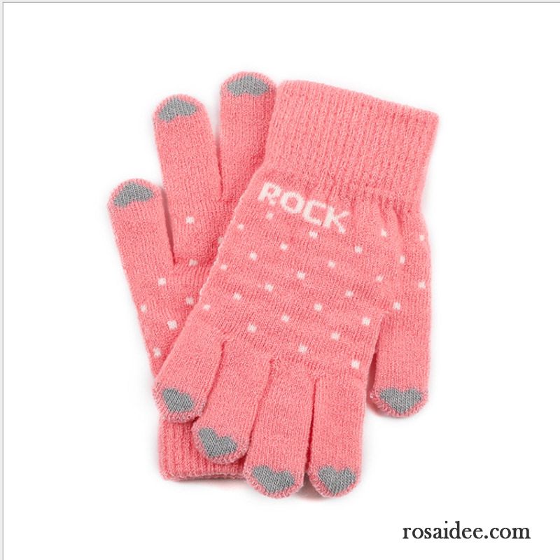 Handschuhe Damen Niedlich Outdoor Wolle Mode Winter Stricken Gelb