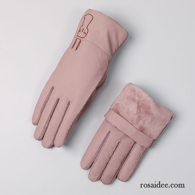 Handschuhe Damen Warm Halten Winter Niedlich Daunen Baumwolle Touchscreen Schwarz