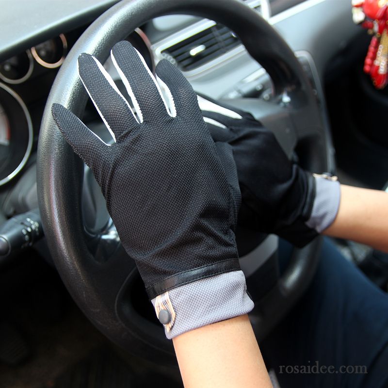 Handschuhe Herren Fahren Sonnenschutz Reiten Atmungsaktiv Outdoor Sommer Grau Dunkel