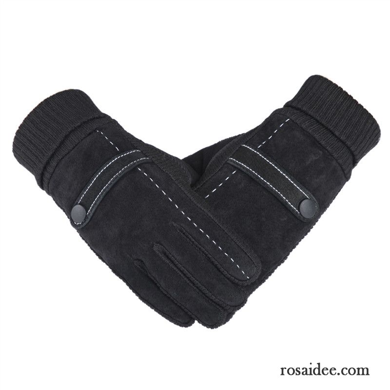 Handschuhe Herren Fahrrad Fahren Outdoor Motorrad Winter Kalte Rutschfest Schwarz