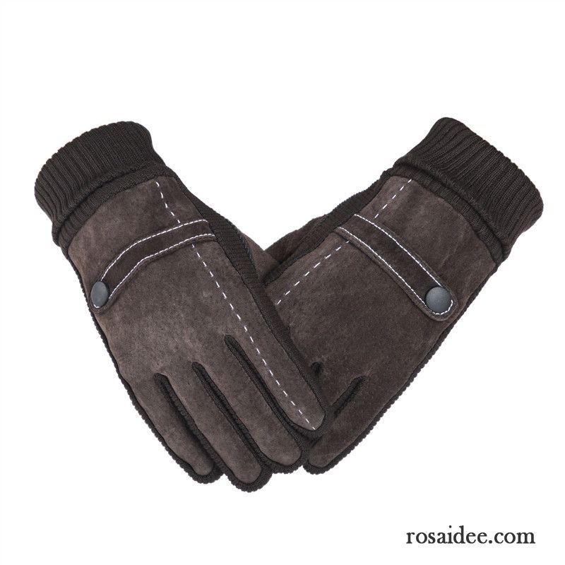 Handschuhe Herren Fahrrad Fahren Outdoor Motorrad Winter Kalte Rutschfest Schwarz