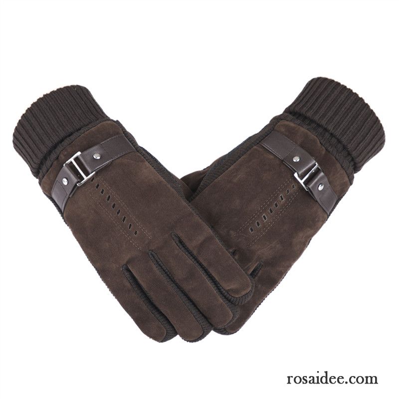 Handschuhe Herren Fahrrad Fahren Outdoor Motorrad Winter Kalte Rutschfest Schwarz