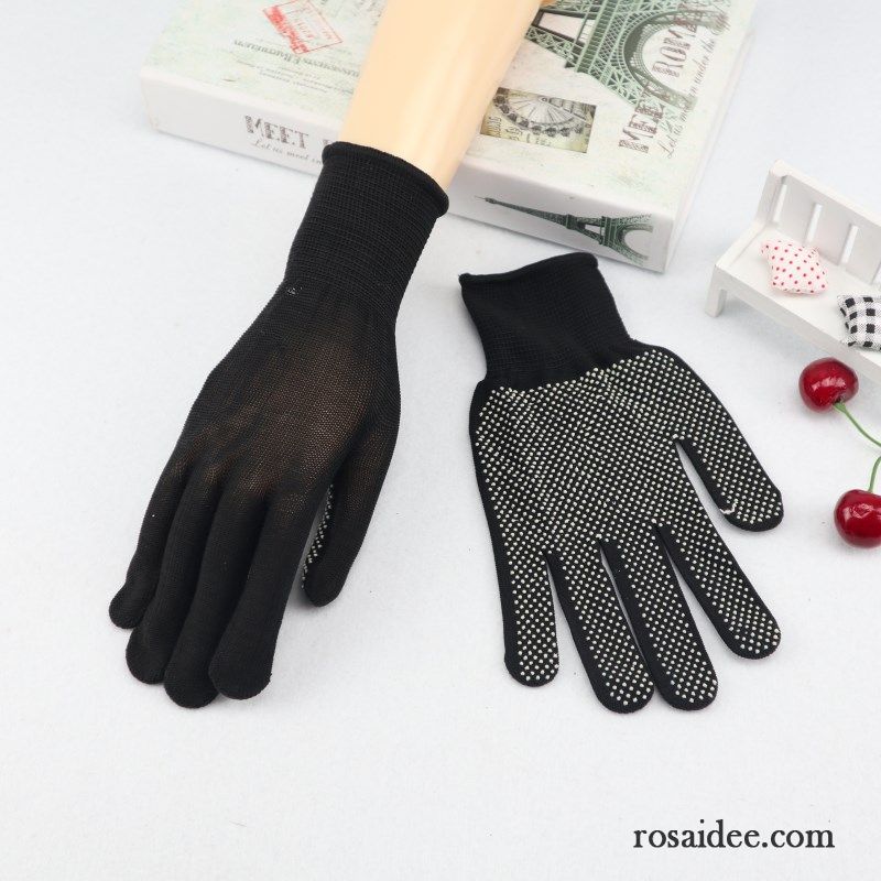 Handschuhe Herren Stretch Sonnenschutz Outdoor Rutschfest Sommer Frühling Schwarz