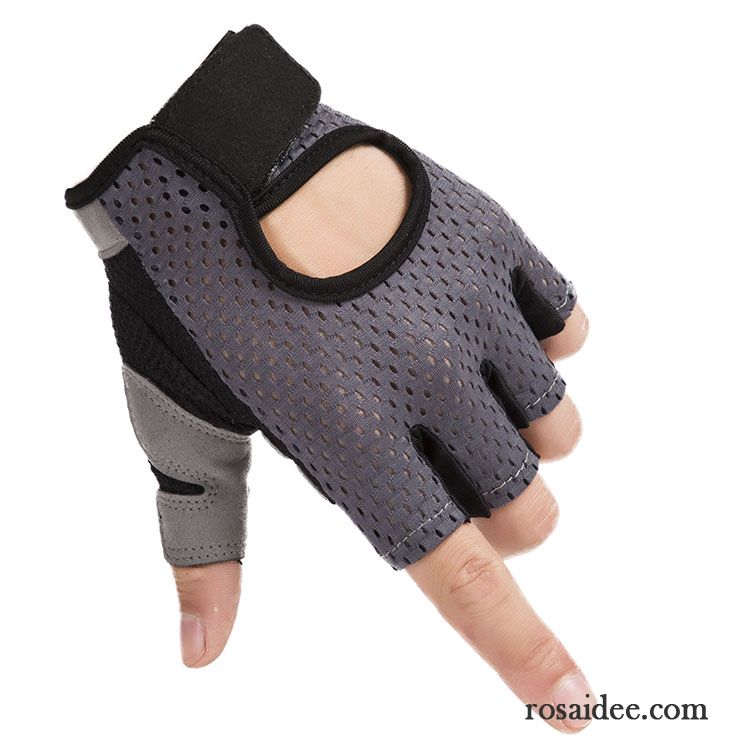 Handschuhe Herren Training Dünne Damen Fitness Halber Finger Instrumente Schwarz