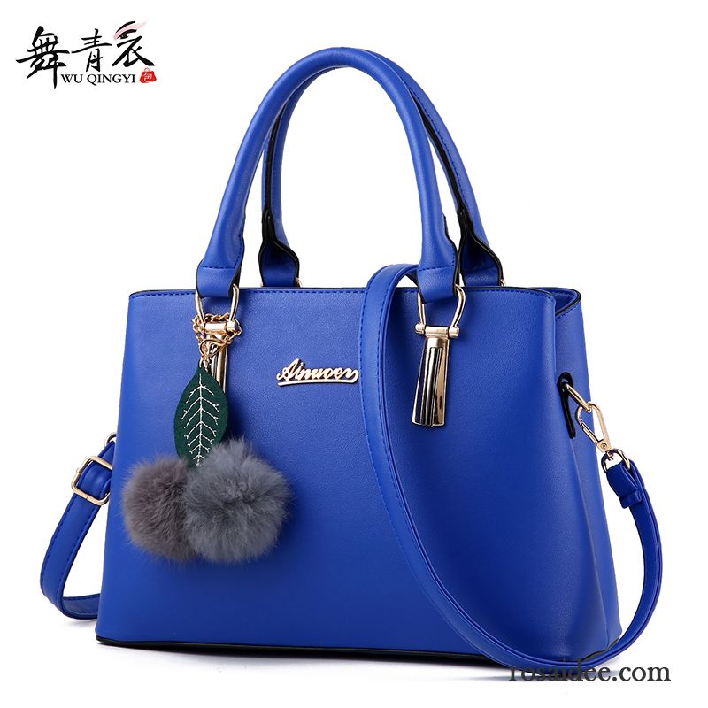 Handtasche Leder Schwarz Damen Freizeit Messenger-tasche Handtaschen Schultertaschen Großes Paket Mode Herbst Das Neue Günstig