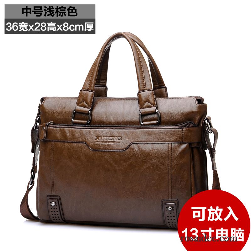 Handtasche Schultertasche Messenger-tasche Leder Herren Freizeit Kreuzung Laptoptasche Handtaschen Aktentasche Geschäft