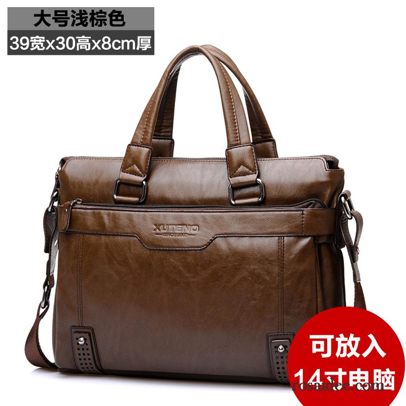 Handtasche Schultertasche Messenger-tasche Leder Herren Freizeit Kreuzung Laptoptasche Handtaschen Aktentasche Geschäft