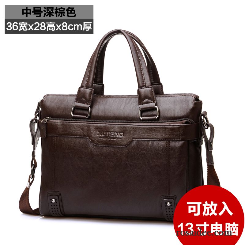 Handtasche Schultertasche Messenger-tasche Leder Herren Freizeit Kreuzung Laptoptasche Handtaschen Aktentasche Geschäft