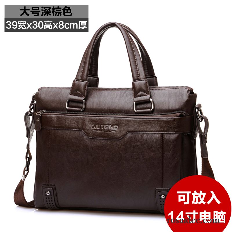 Handtasche Schultertasche Messenger-tasche Leder Herren Freizeit Kreuzung Laptoptasche Handtaschen Aktentasche Geschäft