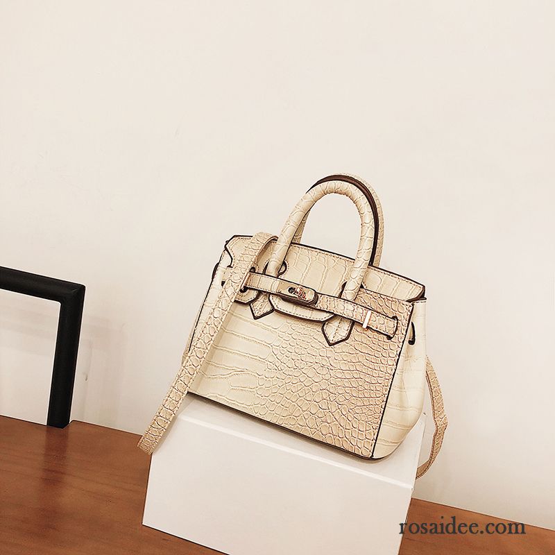 Handtaschen Damen Messenger-tasche Mode Allgleiches Retro Das Neue Krokodil-muster Khaki Gold