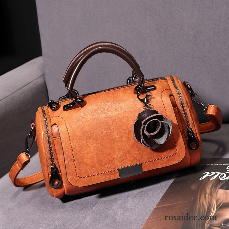 Handtaschen Damen Retro Das Neue Mode Echtleder Allgleiches Rindsleder Braun