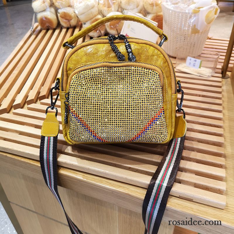 Handtaschen Damen Schultertaschen Messenger-tasche Allgleiches Nachahmung Strass Mehrzweckpaket Mode Gelb
