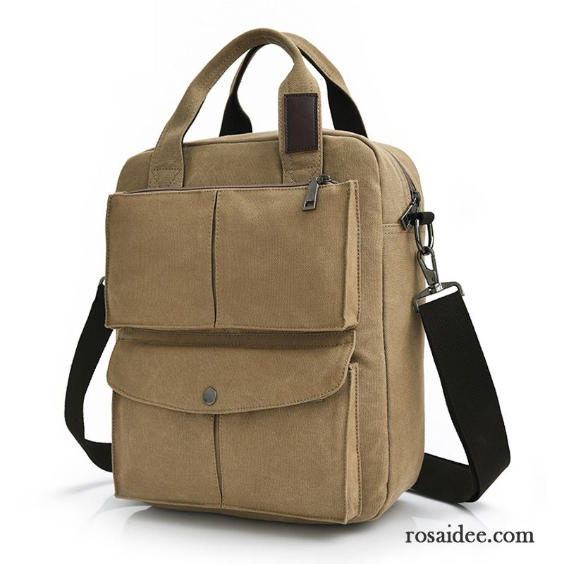 Handtaschen Herren Aktentasche Freizeit Messenger-tasche Rucksäck Geschäft Canvastasche Khaki