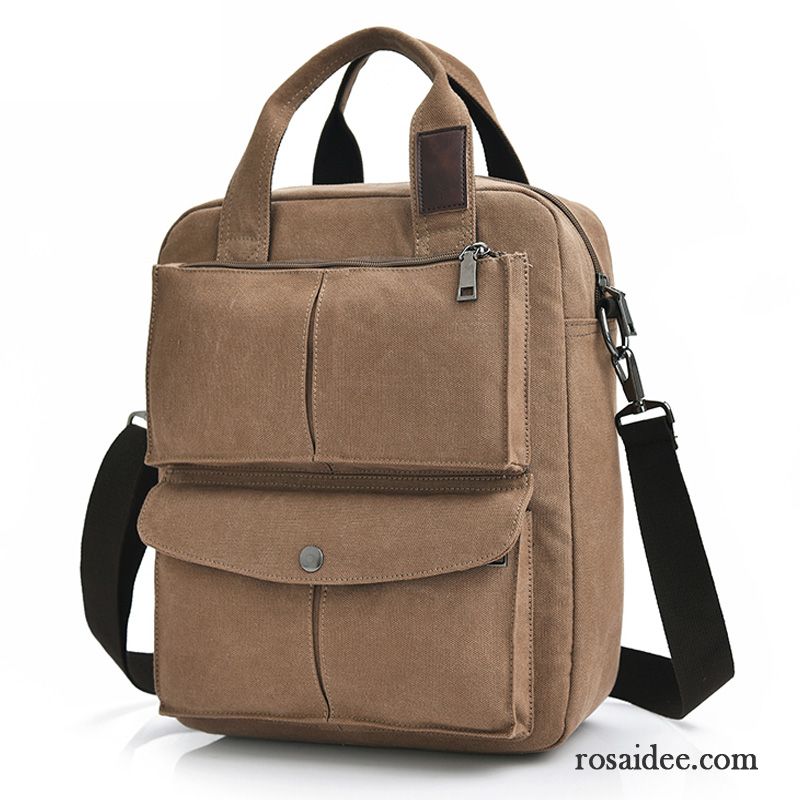 Handtaschen Herren Aktentasche Freizeit Messenger-tasche Rucksäck Geschäft Canvastasche Khaki