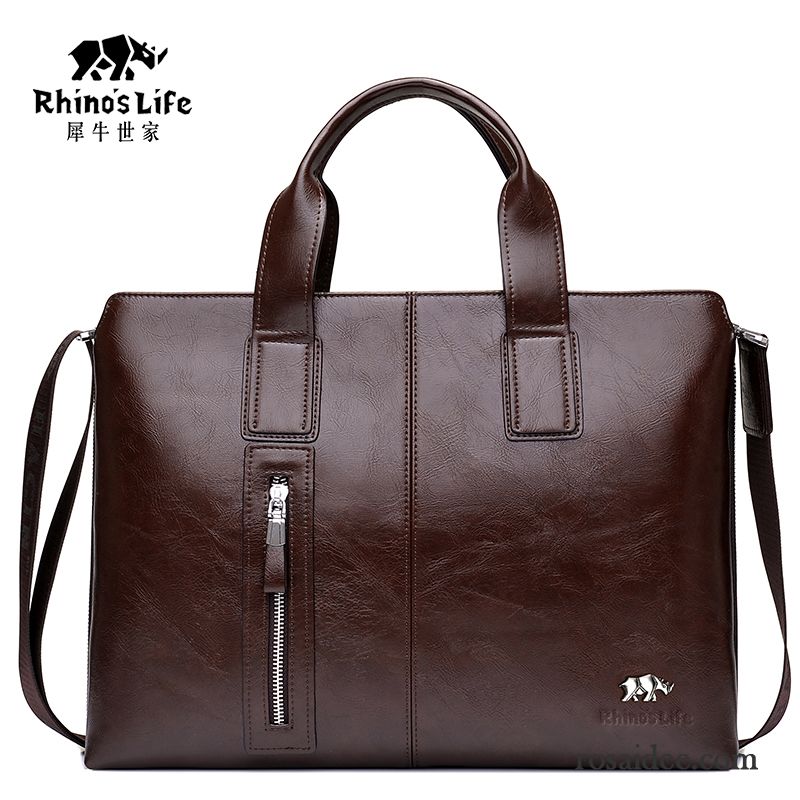 Handtaschen Herren Das Neue Aktentasche Geschäft Kreuzung Laptoptasche Schwarz