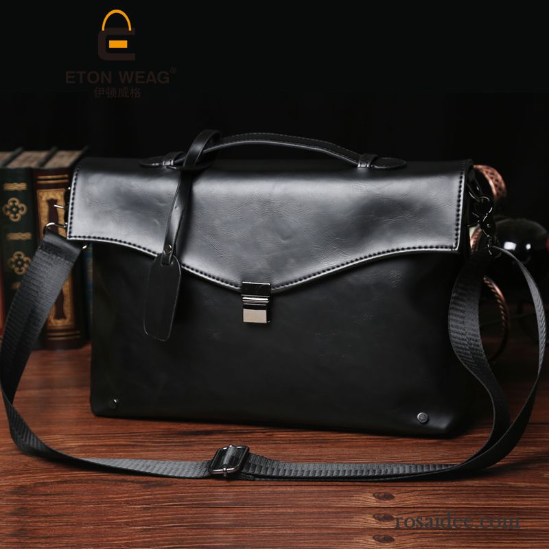 Handtaschen Herren Das Neue Geschäft Retro Schultertaschen Aktentasche Trend Braun