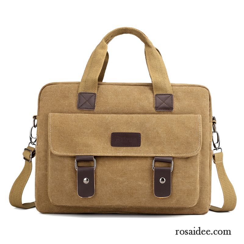 Handtaschen Herren Freizeit Segeltuch Geschäft Rucksäck Messenger-tasche Hohe Kapazität Khaki