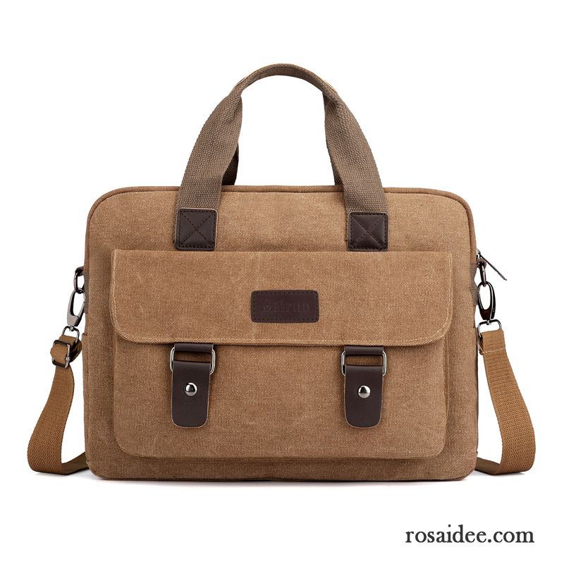 Handtaschen Herren Freizeit Segeltuch Geschäft Rucksäck Messenger-tasche Hohe Kapazität Khaki