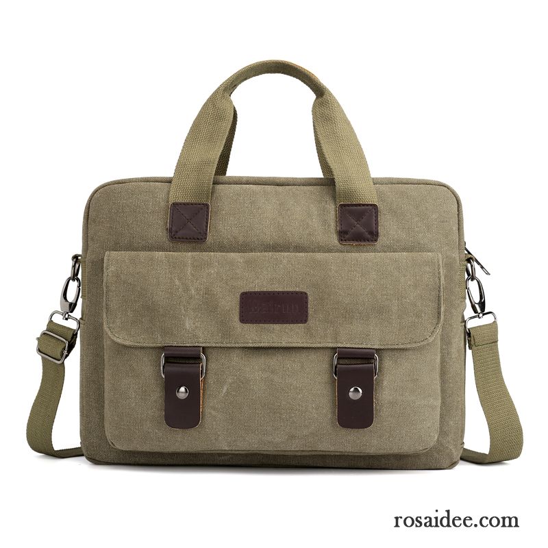 Handtaschen Herren Freizeit Segeltuch Geschäft Rucksäck Messenger-tasche Hohe Kapazität Khaki