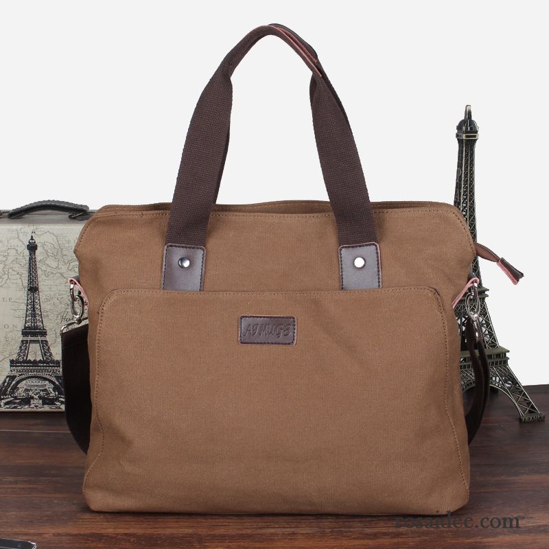 Handtaschen Herren Segeltuch Aktentasche Freizeit Kreuzung Messenger-tasche Geschäft Braun