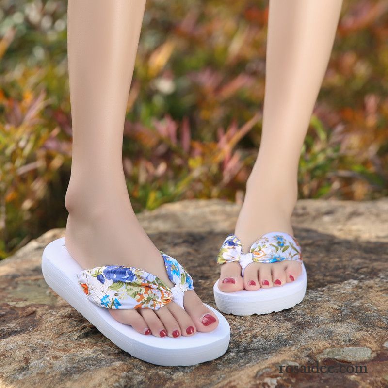 Hausschuhe Damen Clogs Keilschuhe Dicke Sohle Pantolette Damen Sommer Mode Strand Billig