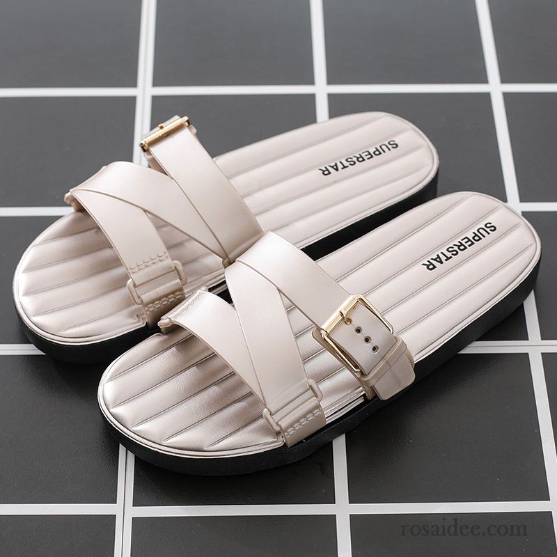 Hausschuhe Herren Dicke Sohle Neue Pantolette Sommer Lovers Sandfarben Schwarz