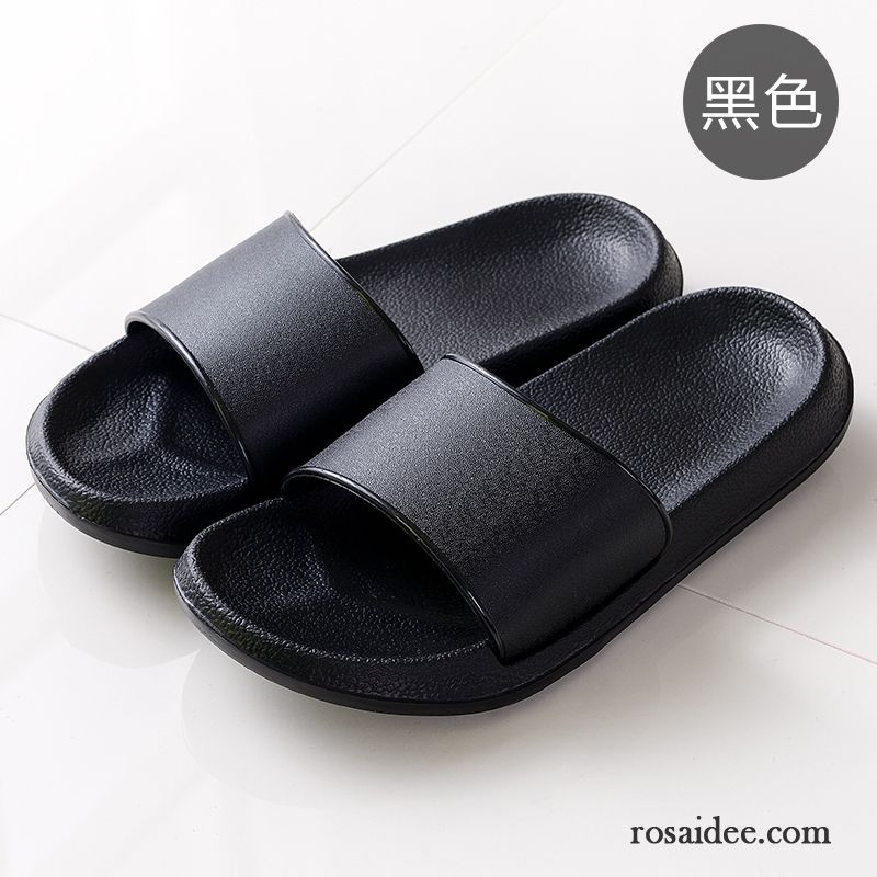 Hausschuhe Herren Leder Schwarz Hausschuhe Sandalen Sommer Pantolette Lovers Casual Rutschsicher Strand Herren Dicke Sohle Verkaufen