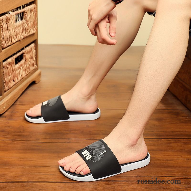 Hausschuhe Herren Persönlichkeit Mode Sommer Trend Weiche Sohle Pantolette Sandfarben Rot