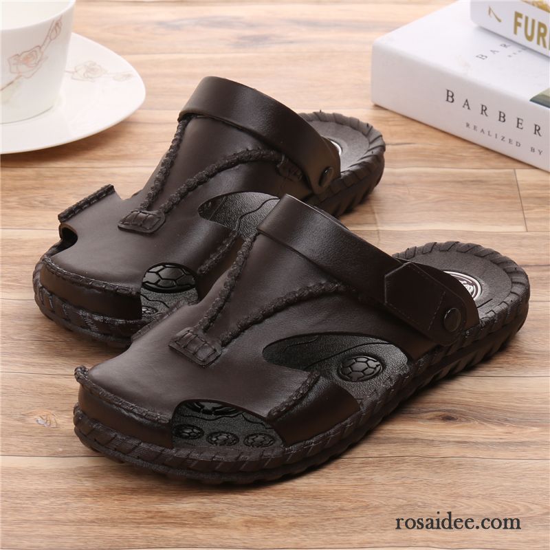 Hausschuhe Herren Sandalen Sommer Schüler Casual Rutschsicher Tragen Sandfarben Schwarz