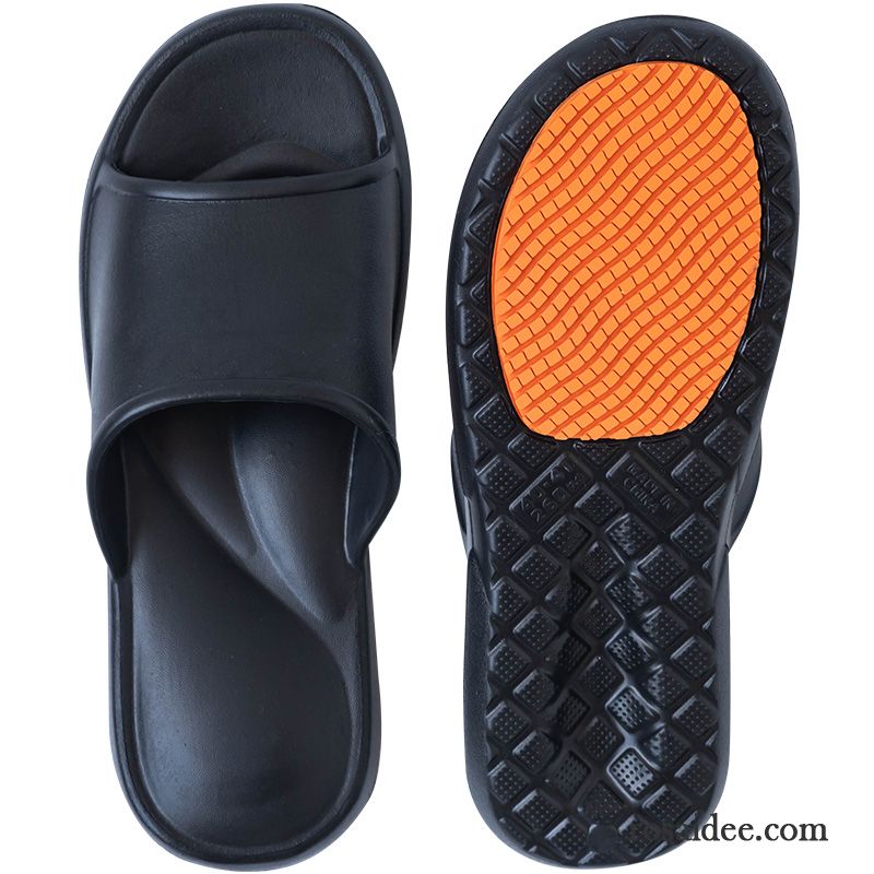 Hausschuhe Herren Sommer Pantolette Dicke Sohle Lovers Rutschsicher Schwarz