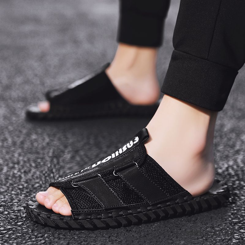 Hausschuhe Herren Sommer Trend Sandalen Persönlichkeit Schwarz Rot