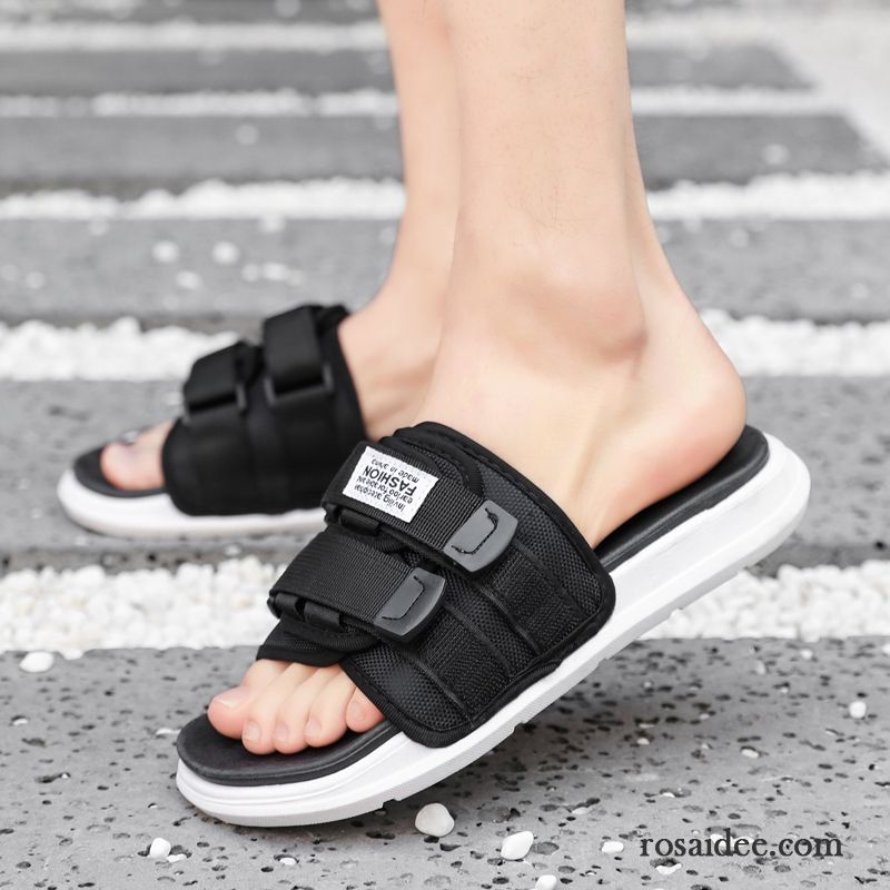 Hausschuhe Herren Trend Sandalen Casual Sommer Neue Rutschsicher Sandfarben Schwarz