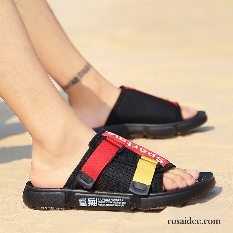 Hausschuhe Herren Weiche Sohle Sandalen Persönlichkeit Sommer Mode Trend Schwarz