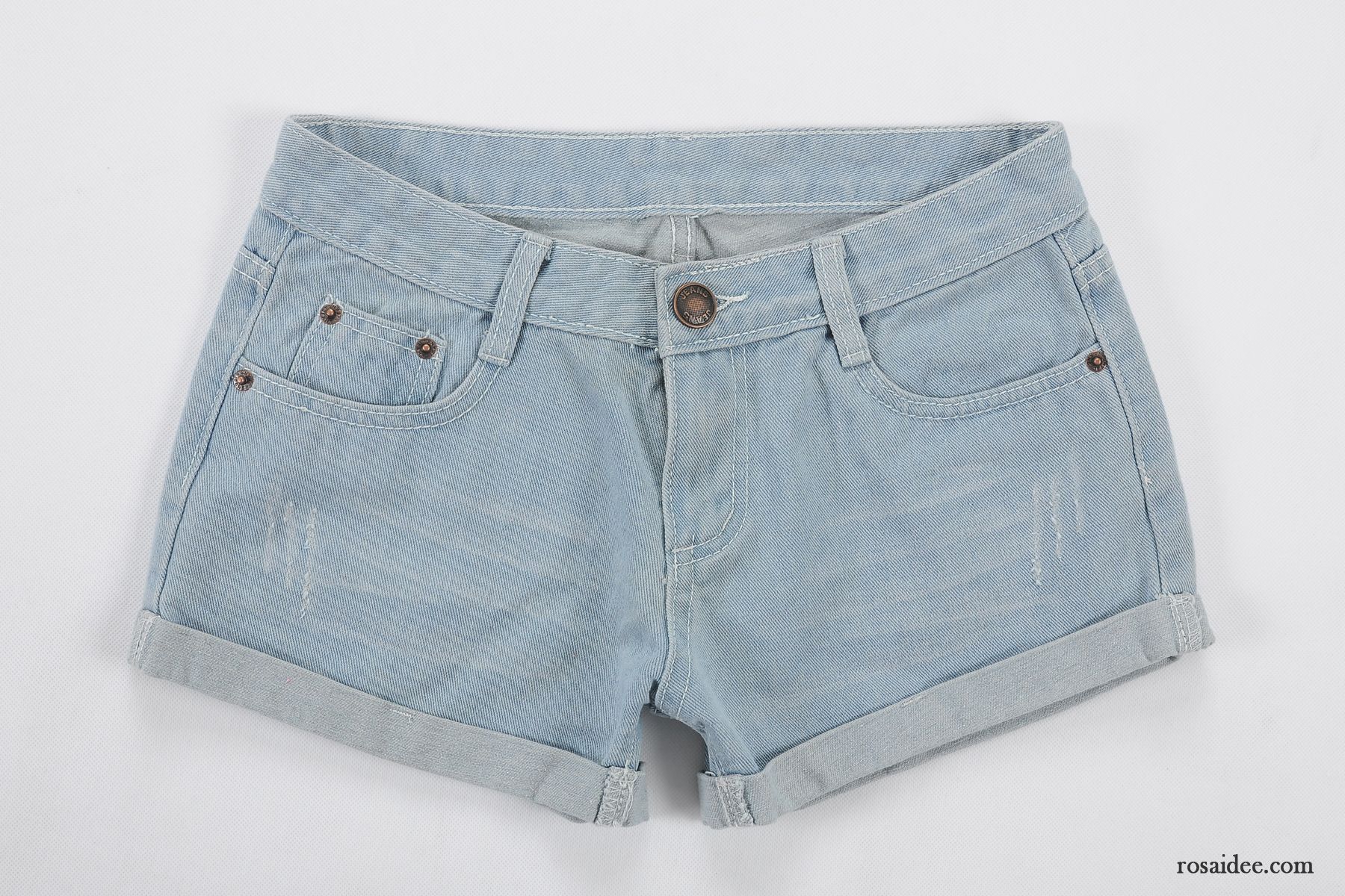Hellblaue Skinny Jeans Damen Schlank Crimpen Damen Kurze Hose Sommer Neu Jeans Allgleiches Kaufen