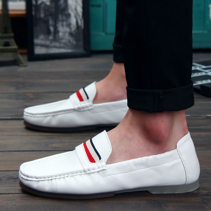 Herren Hausschuhe Sommer Slip-on Faul Schuhe Weiß Trend England Herbst Herren Lederschue Casual Kaufen