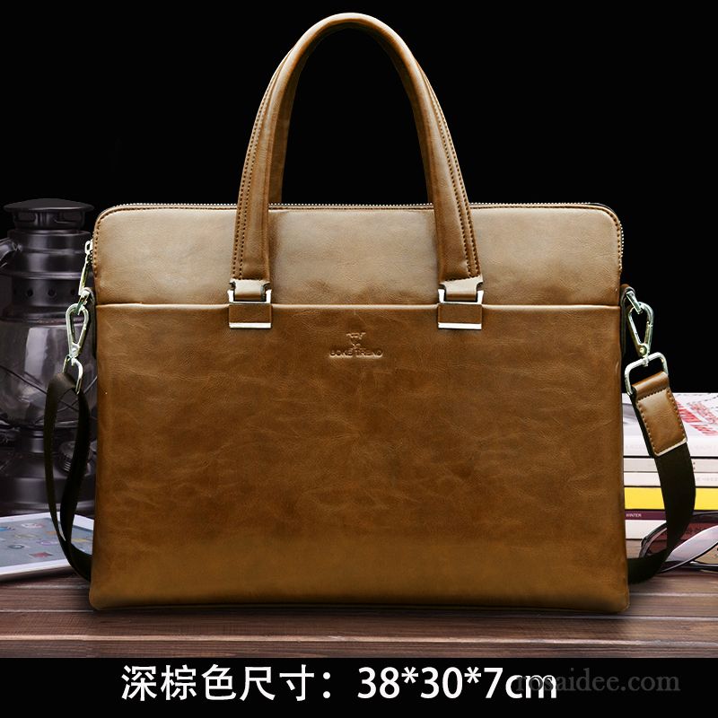 Herren Laptoptasche Leder Aktentasche Geschäft Messenger-tasche Herren Freizeit Kreuzung Schultertaschen Echtleder Handtaschen Laptoptasche Günstig