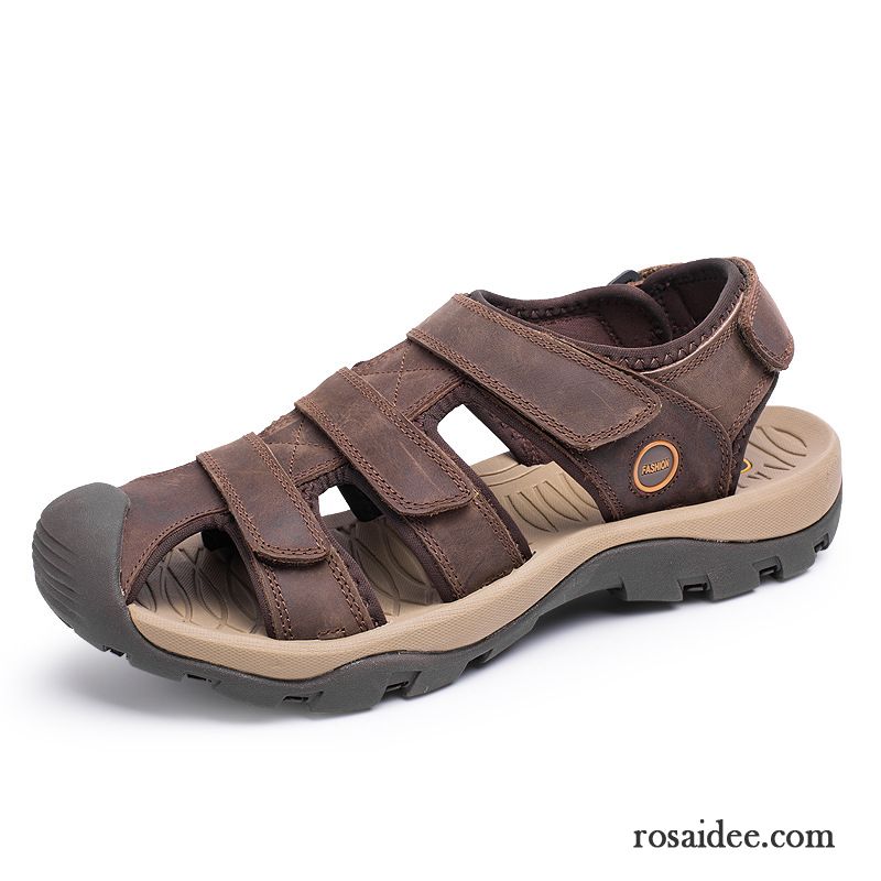 Herren Römersandalen Strand Echtleder Neue Draussen Herren Sandalen Sommer Hohl Mode Atmungsaktiv Schuhe Sale