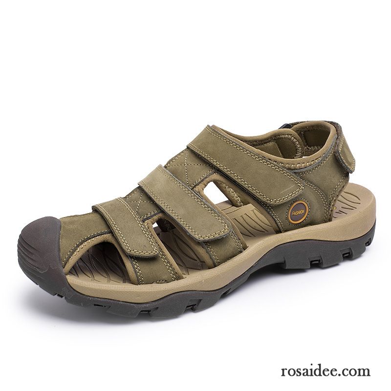 Herren Römersandalen Strand Echtleder Neue Draussen Herren Sandalen Sommer Hohl Mode Atmungsaktiv Schuhe Sale