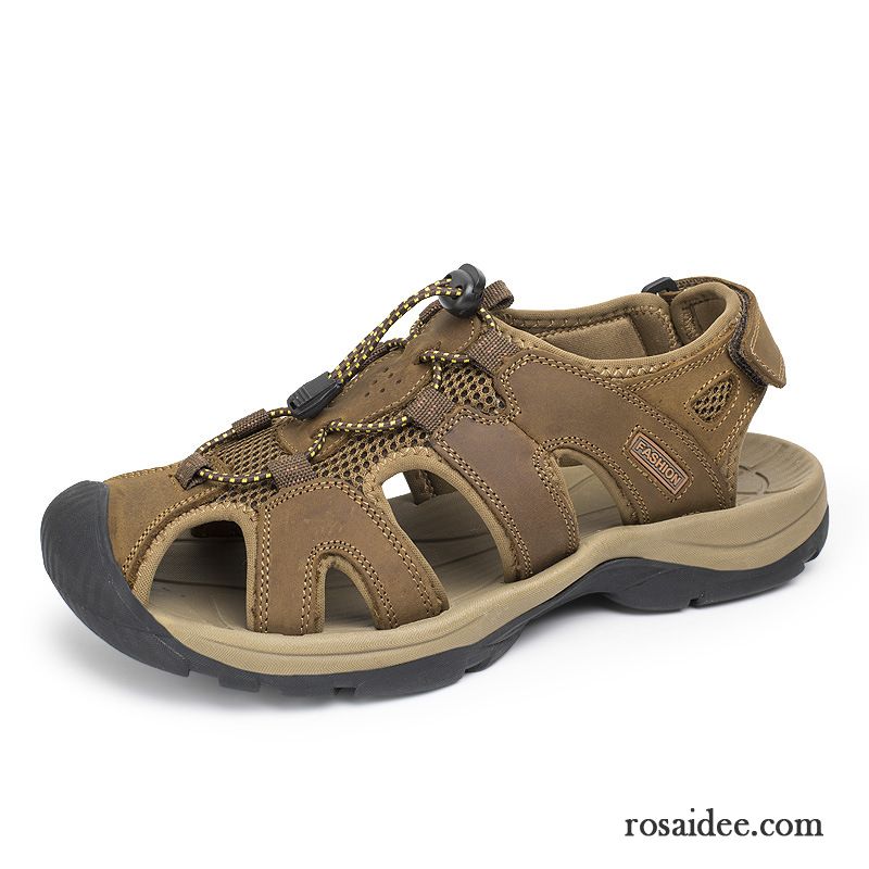 Herren Römersandalen Strand Echtleder Neue Draussen Herren Sandalen Sommer Hohl Mode Atmungsaktiv Schuhe Sale