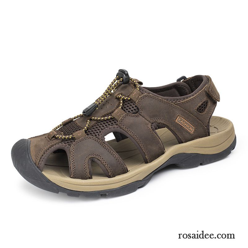 Herren Römersandalen Strand Echtleder Neue Draussen Herren Sandalen Sommer Hohl Mode Atmungsaktiv Schuhe Sale