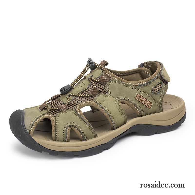 Herren Römersandalen Strand Echtleder Neue Draussen Herren Sandalen Sommer Hohl Mode Atmungsaktiv Schuhe Sale