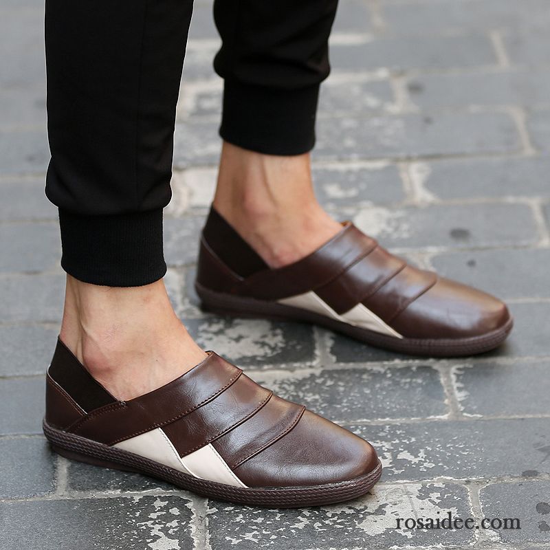 Herren Schnürer Schwarz Herren Herbst Lederschue Casual Schuhe Halbschuhe Sommer Trend Faul Günstig