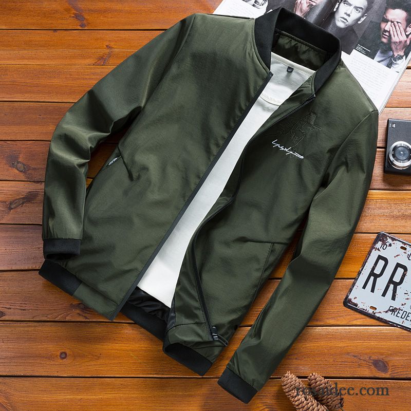 Herren Sommer Blouson Dünn Herbst Neu Jacke Überzieher Schlank Feder Herren Grau Freizeit Trend Verkaufen